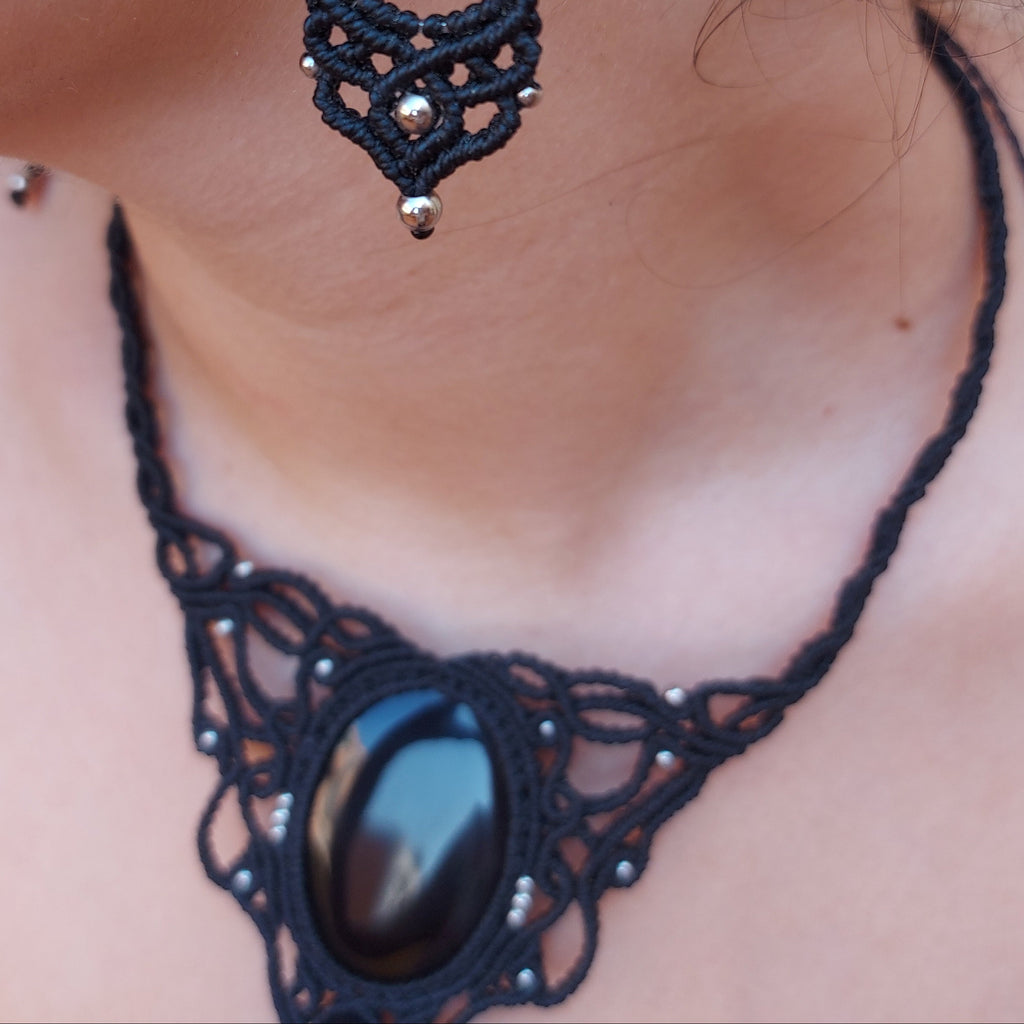 Gargantilla Black Velvet con Onix