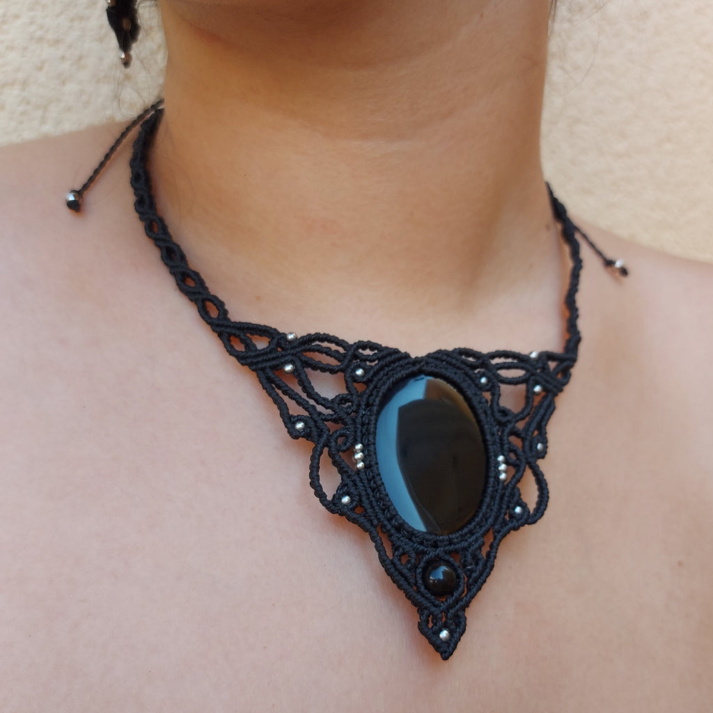 Gargantilla Black Velvet con Onix