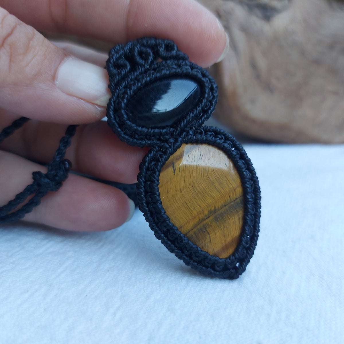 Colgante con Ónix y Ojo De Tigre
