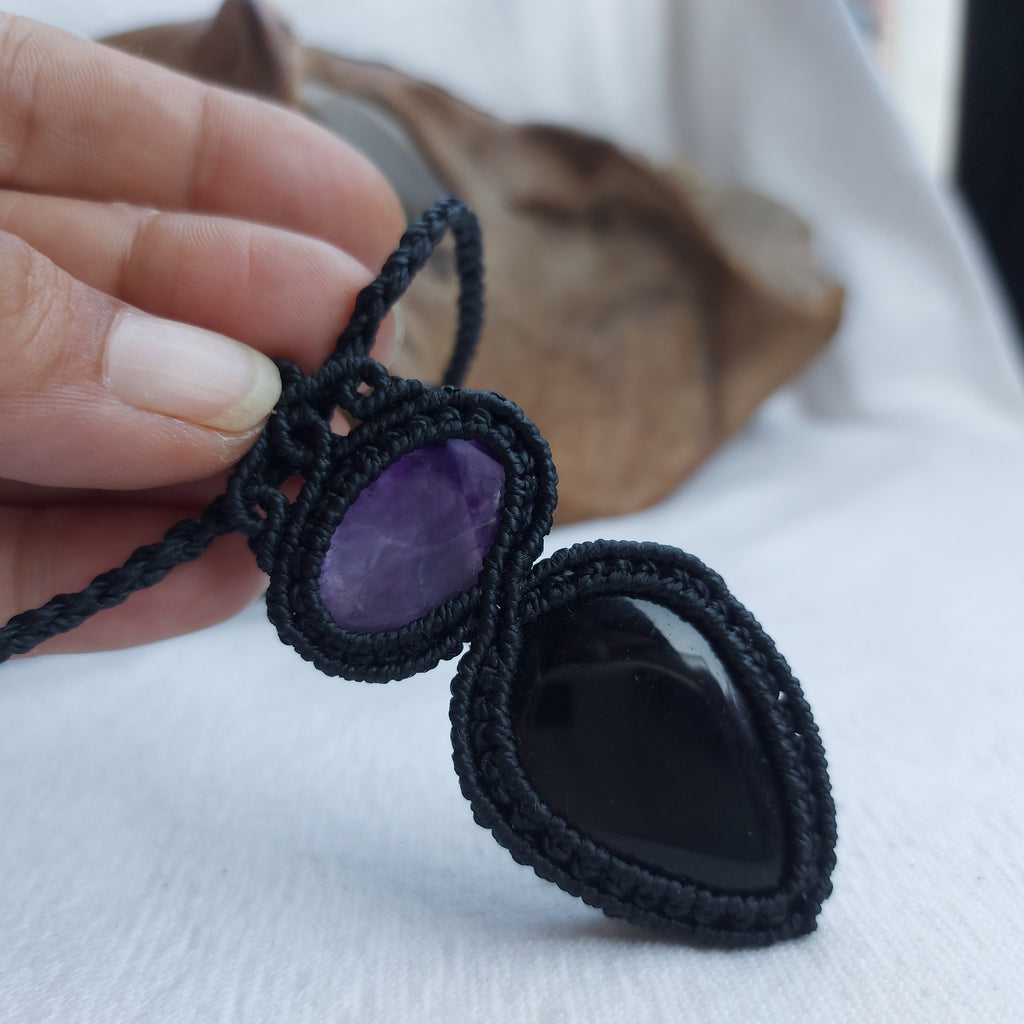 Colgante con Amatista y Ónix