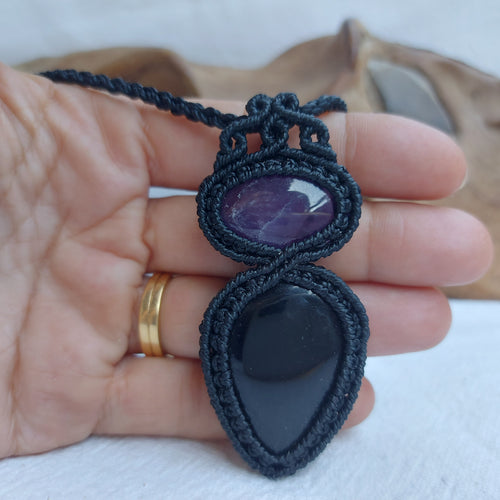 Colgante con Amatista y Ónix
