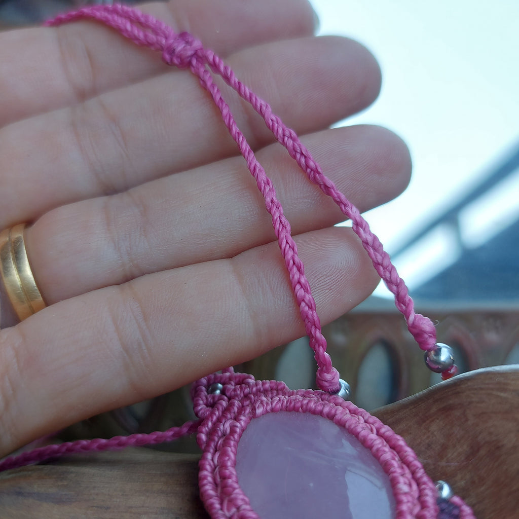 Colgante Rosetta con Cuarzo Rosa