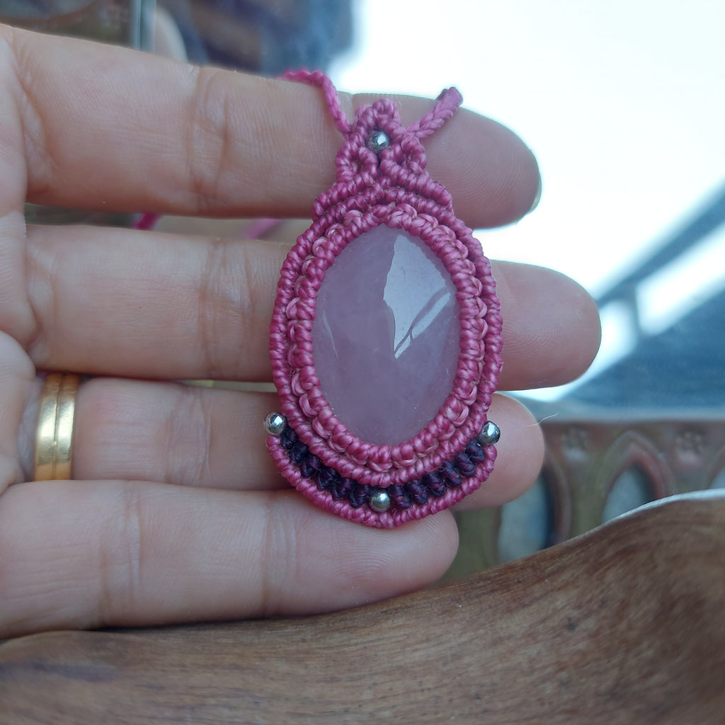 Colgante Rosetta con Cuarzo Rosa