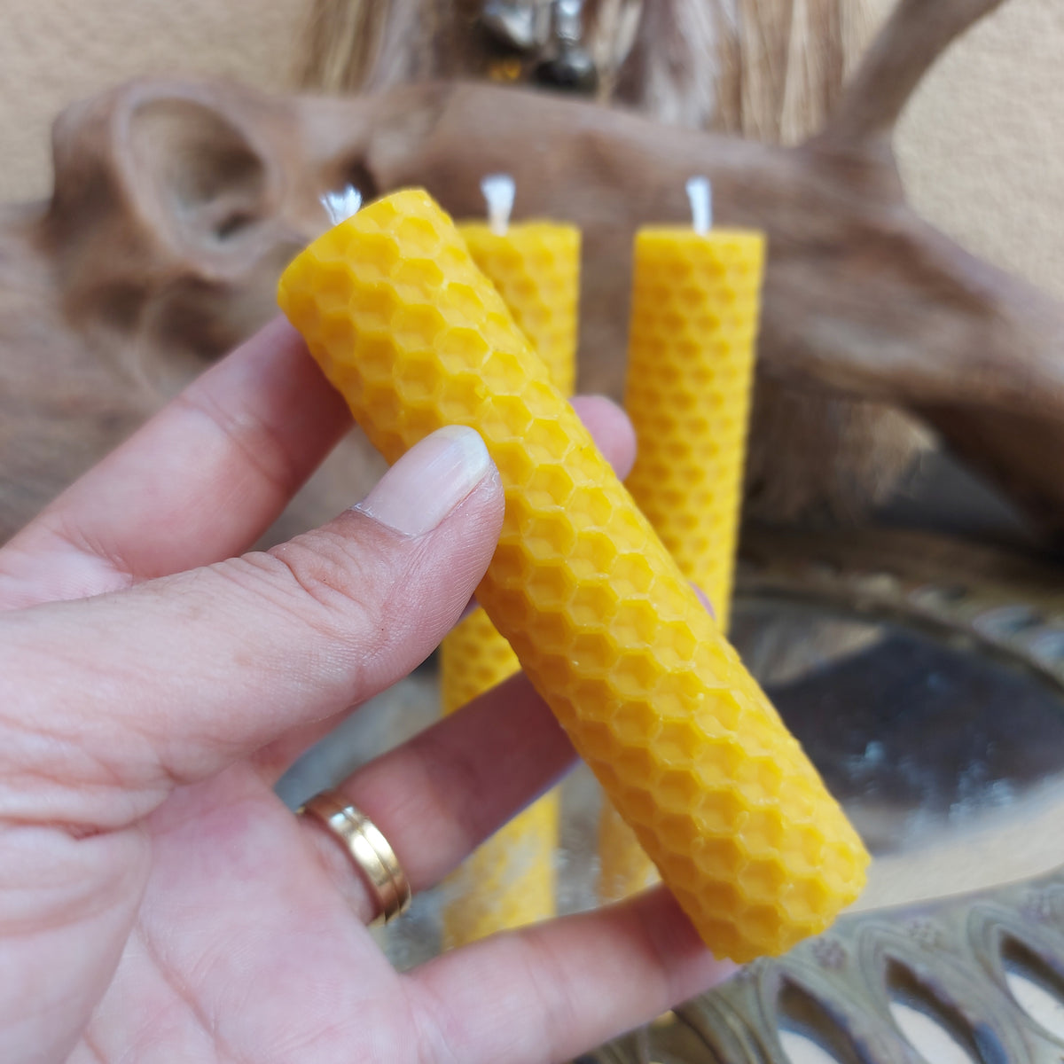 Pack 3 velas de cera de abeja