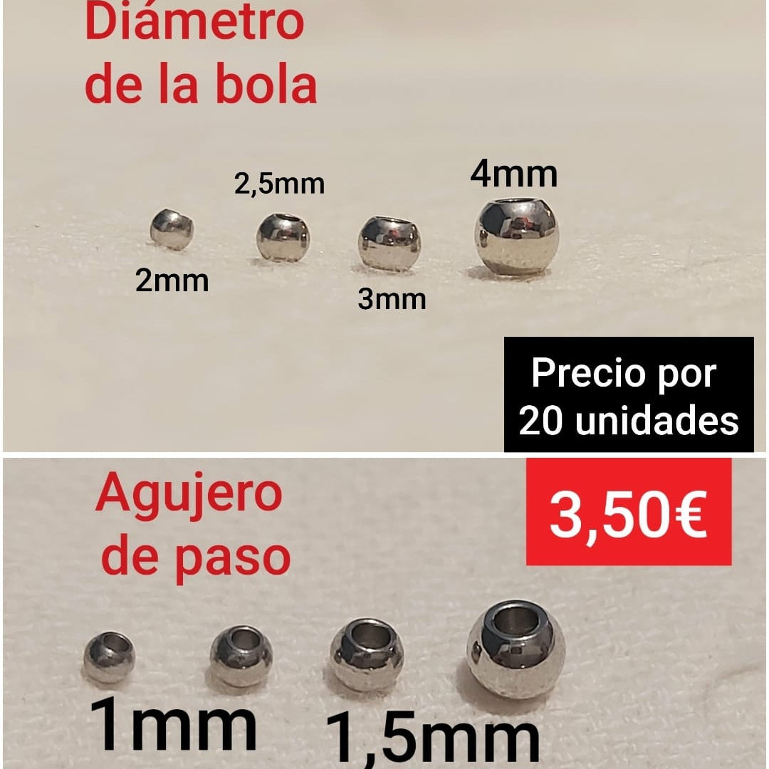 Bolas de acero inoxidable plateado 2mm-4mm
